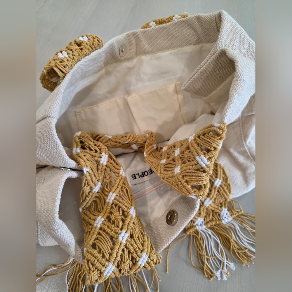 NWT Free People Mia Macrame Strap Tote Women's Bag - Picture 8 of 8